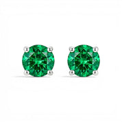 La Ronde® Emerald Stud Earrings, Sterling Silver