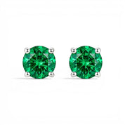 La Ronde® Emerald Stud Earrings, Platinum