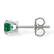 La Ronde® Emerald Stud Earrings, 14K White Gold