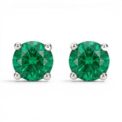 La Ronde® Emerald Stud Earrings, Platinum