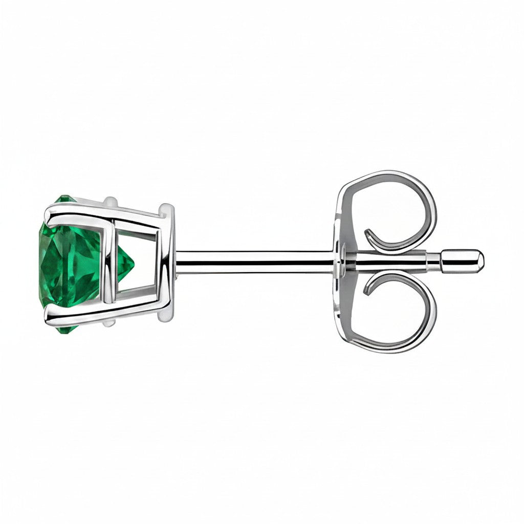 La Ronde® Emerald Stud Earrings, Sterling Silver