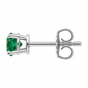 La Ronde® Emerald Stud Earrings, Sterling Silver