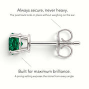 La Ronde® Emerald Stud Earrings, Platinum