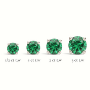 La Ronde® Emerald Stud Earrings, Sterling Silver