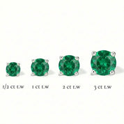 La Ronde® Emerald Stud Earrings, Platinum