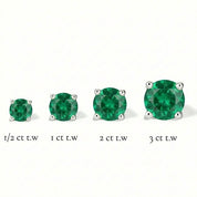 La Ronde® Emerald Stud Earrings, Sterling Silver