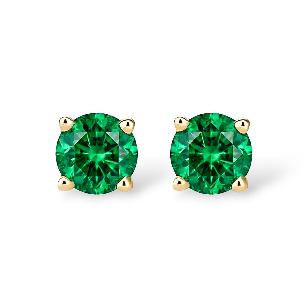 La Ronde® Emerald Stud Earrings, Gold Vermeil