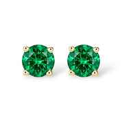 La Ronde® Emerald Stud Earrings, Gold Vermeil