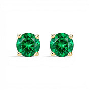 La Ronde® Emerald Stud Earrings, 14K Gold