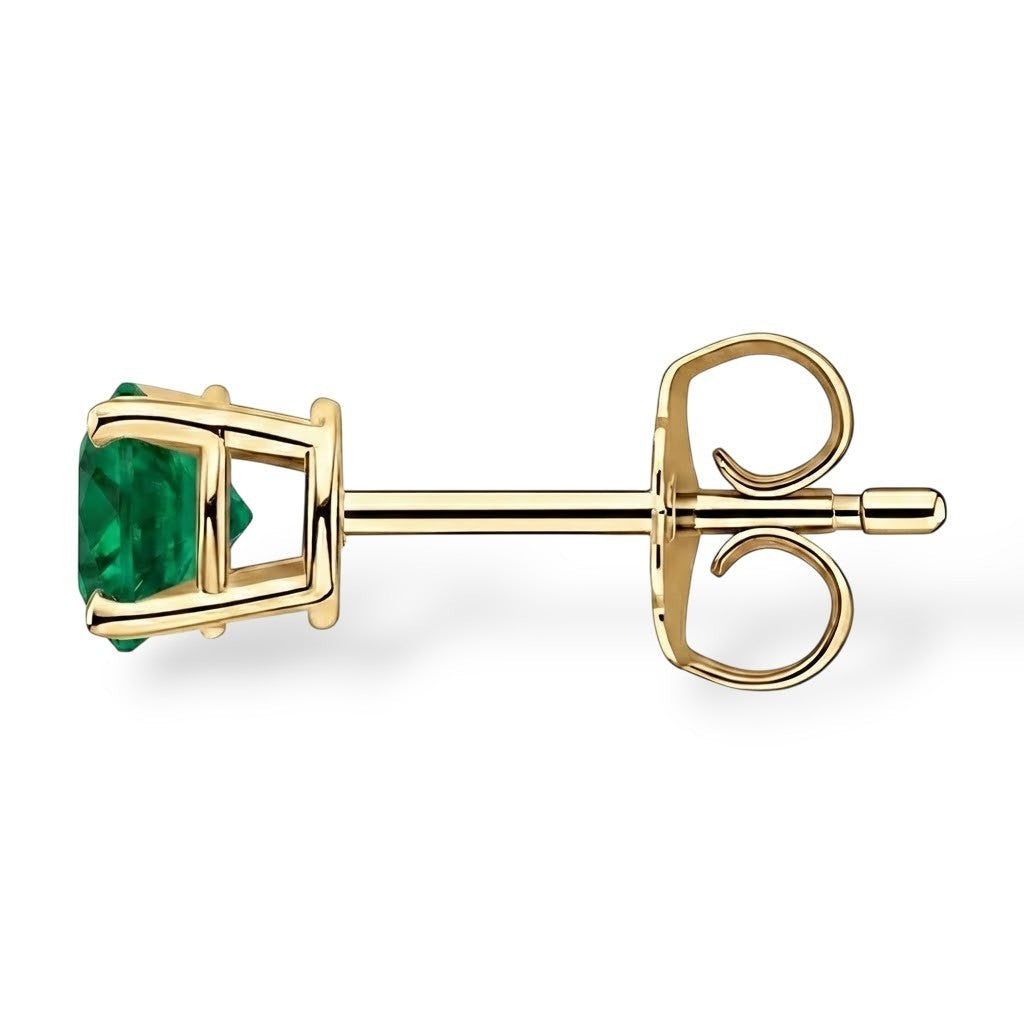 La Ronde® Emerald Stud Earrings, 14K Gold