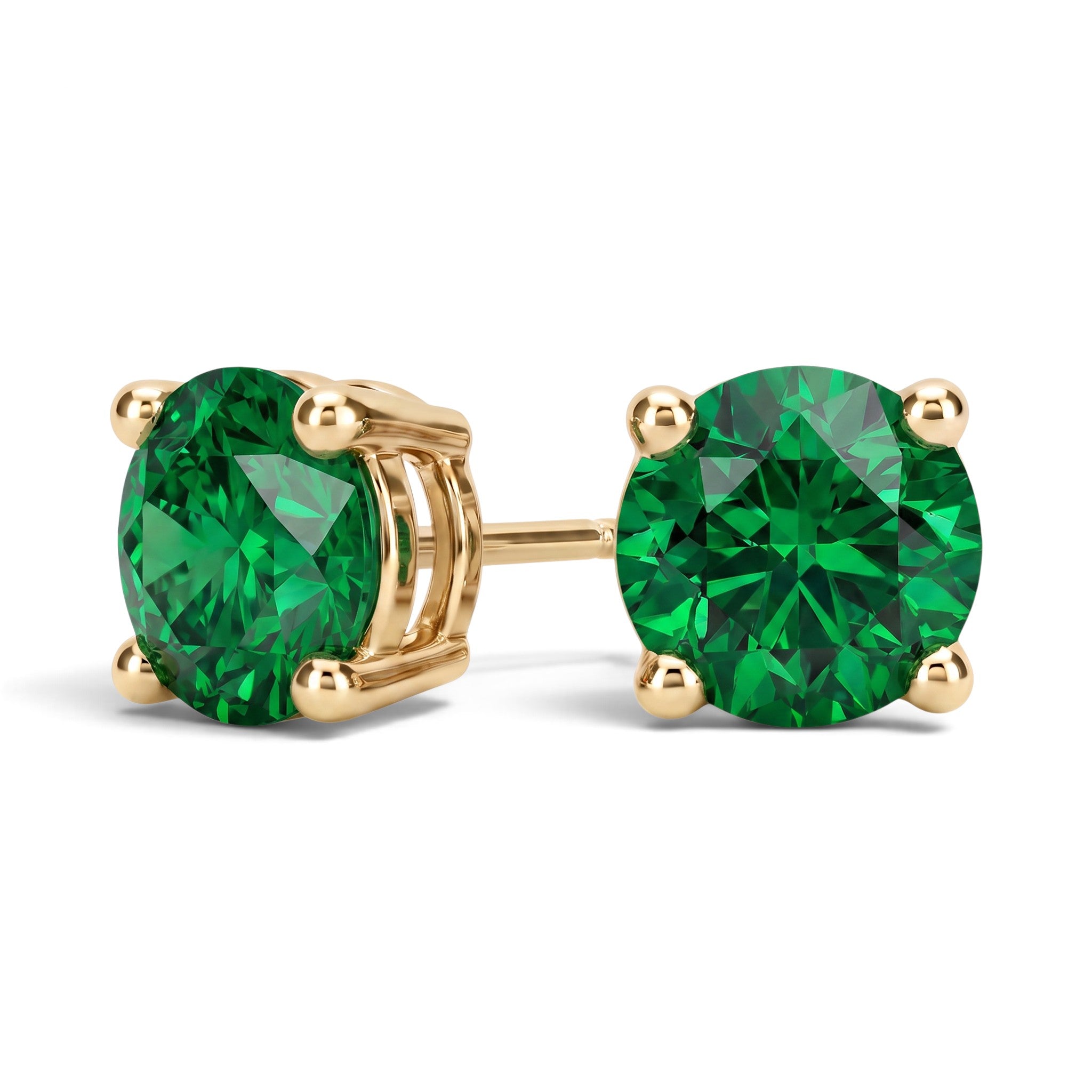 La Ronde® Emerald Stud Earrings, Gold Vermeil