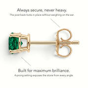 La Ronde® Emerald Stud Earrings, Gold Vermeil