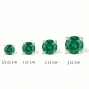 La Ronde® Emerald Stud Earrings, 14K Gold