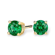 La Ronde® Emerald Stud Earrings, 14K Gold