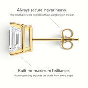 L'Emeraude® Diamond Stud Earrings, Gold Vermeil
