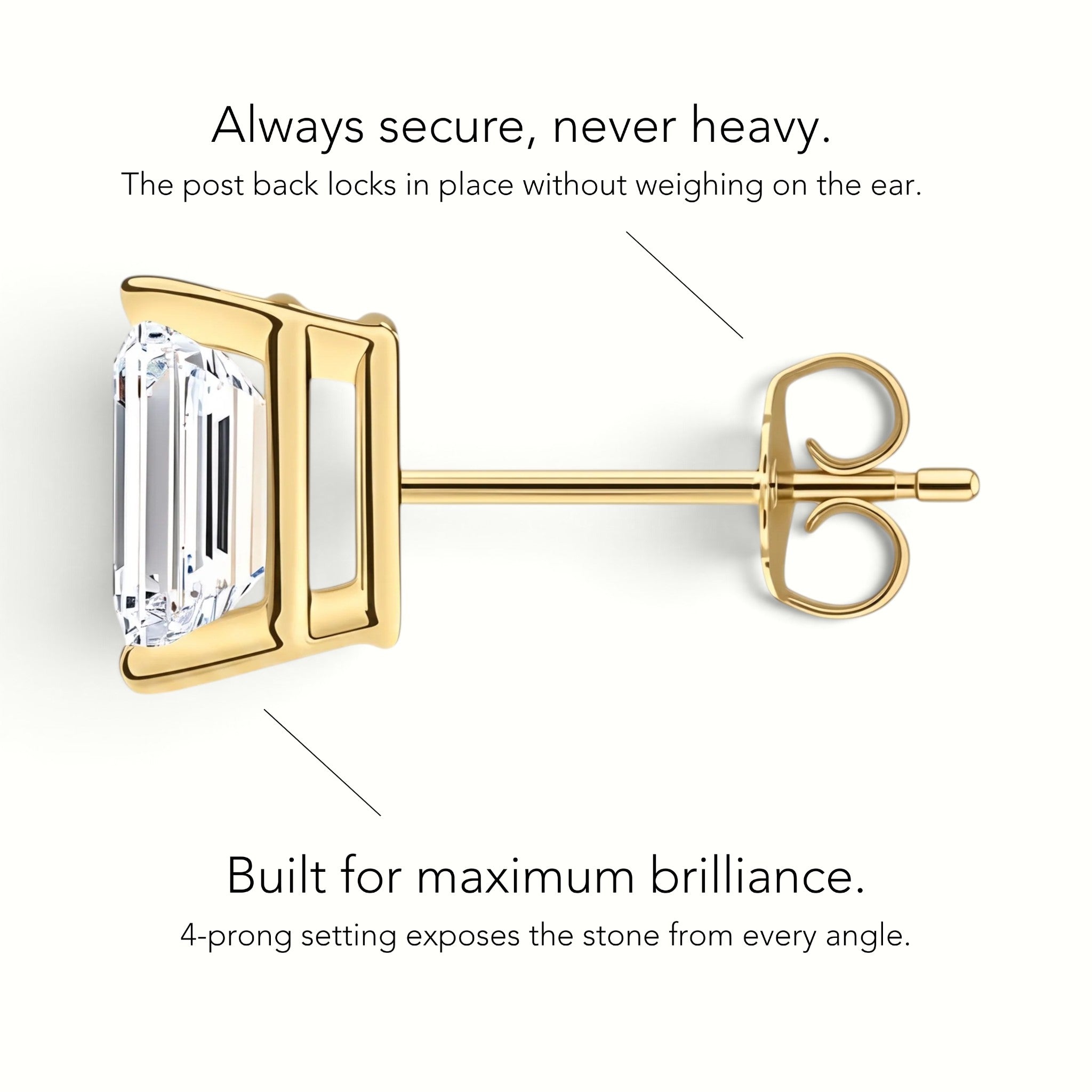 L'Emeraude® Diamond Stud Earrings, Gold Vermeil