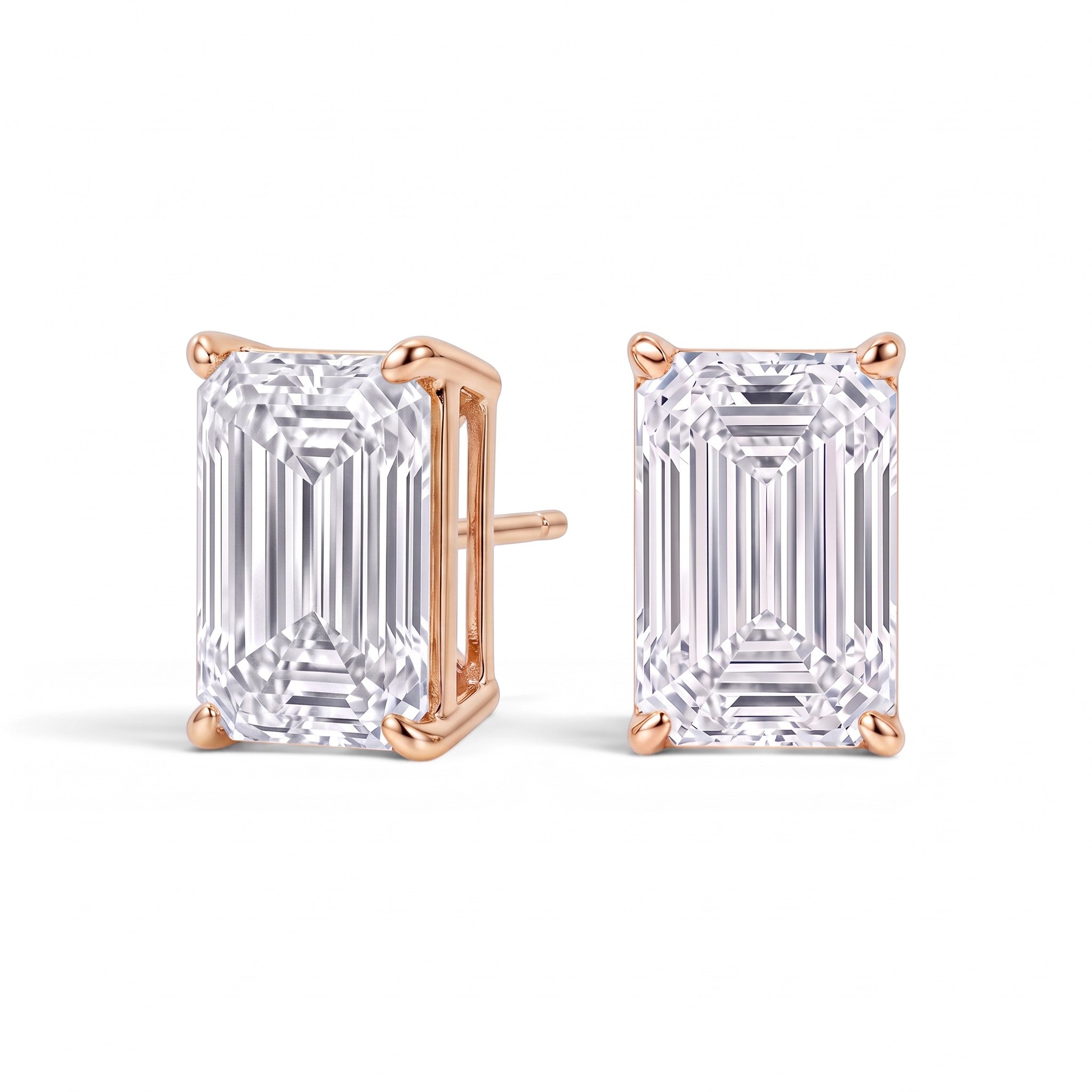 L'Emeraude® Diamond Stud Earrings, 14K Rose Gold