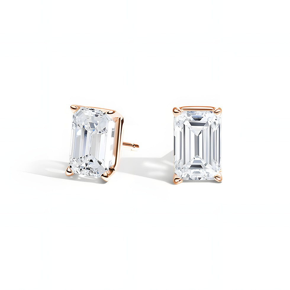 L'Emeraude® Diamond Stud Earrings, 14K Rose Gold