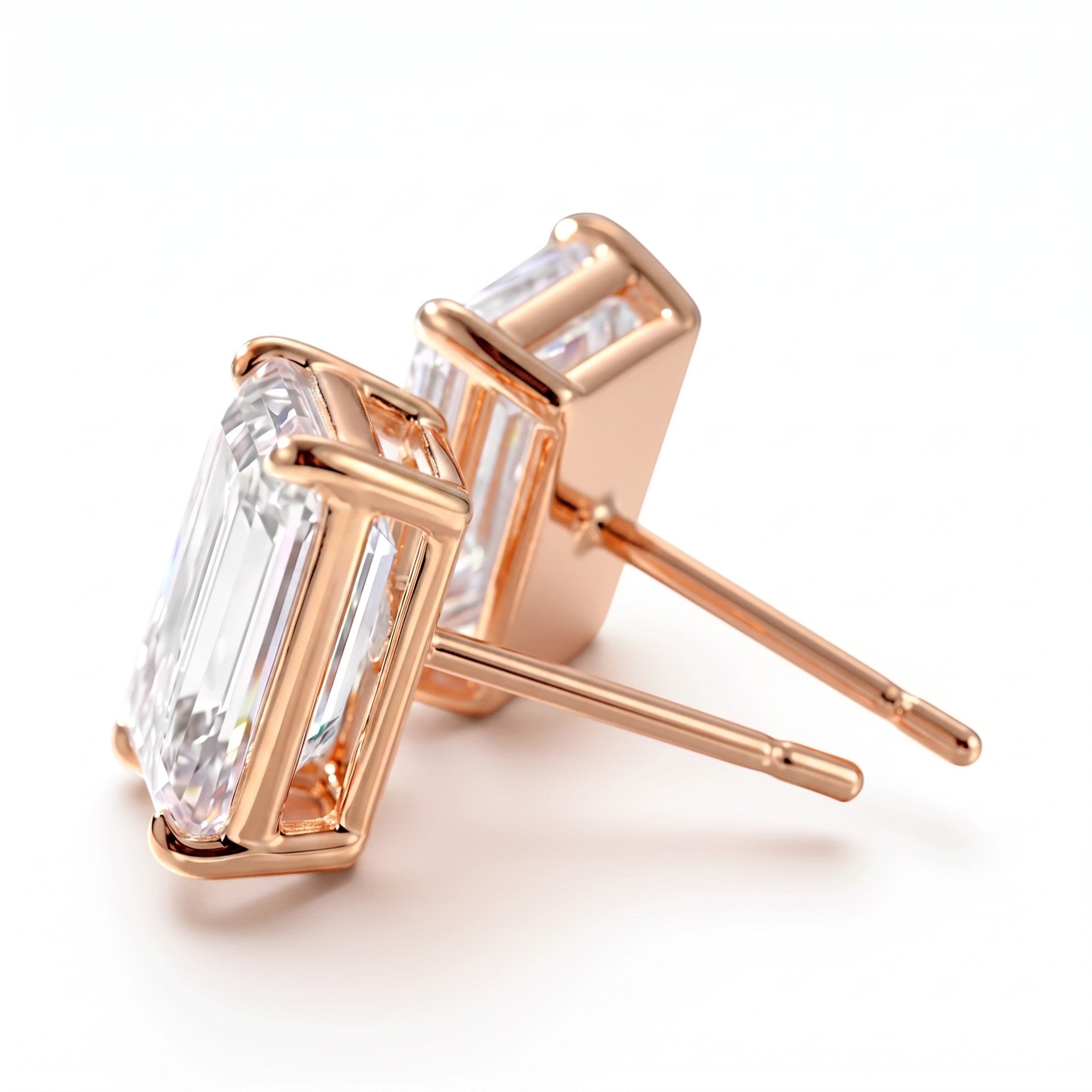 L'Emeraude® Diamond Stud Earrings, 14K Rose Gold