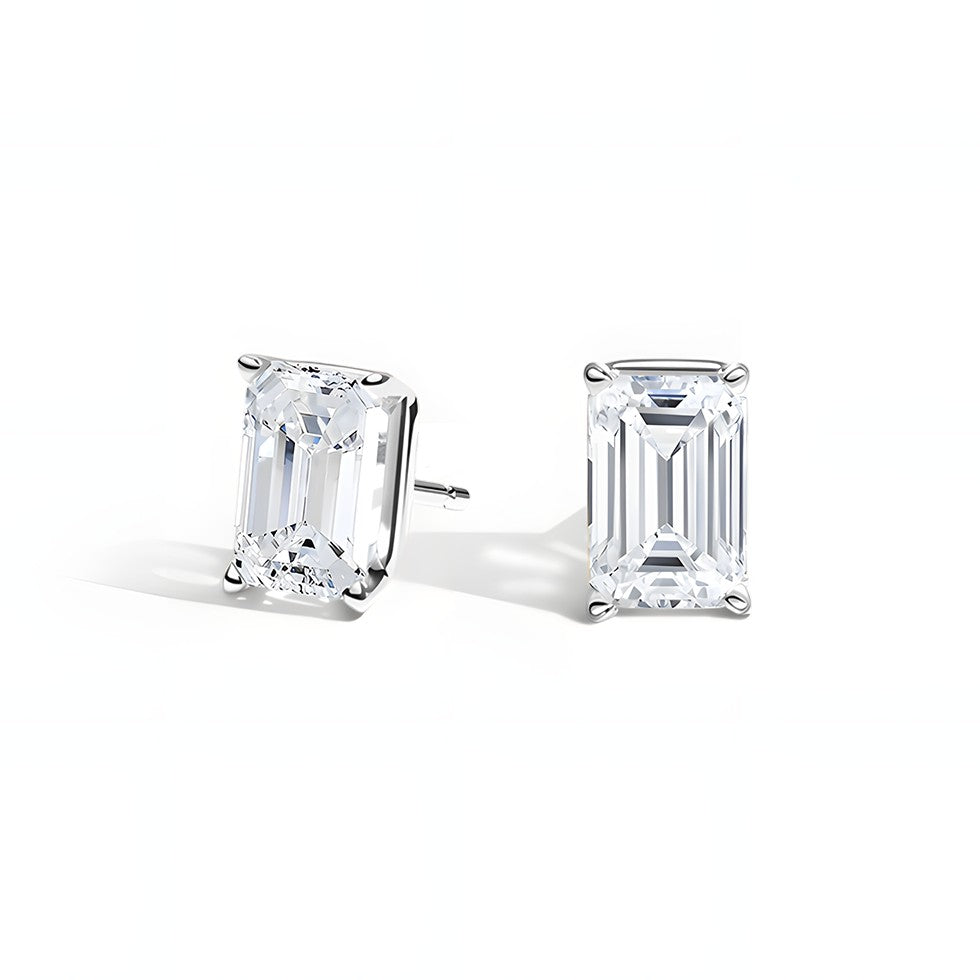 L'Emeraude® Diamond Stud Earrings, Sterling Silver