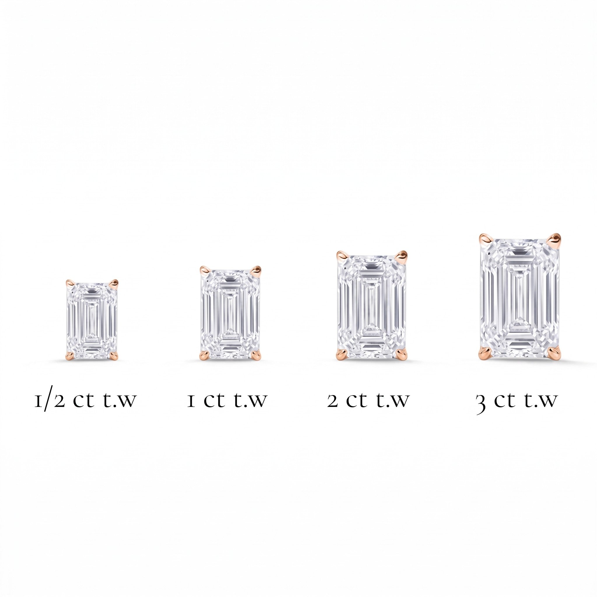 L'Emeraude® Diamond Stud Earrings, 14K Rose Gold