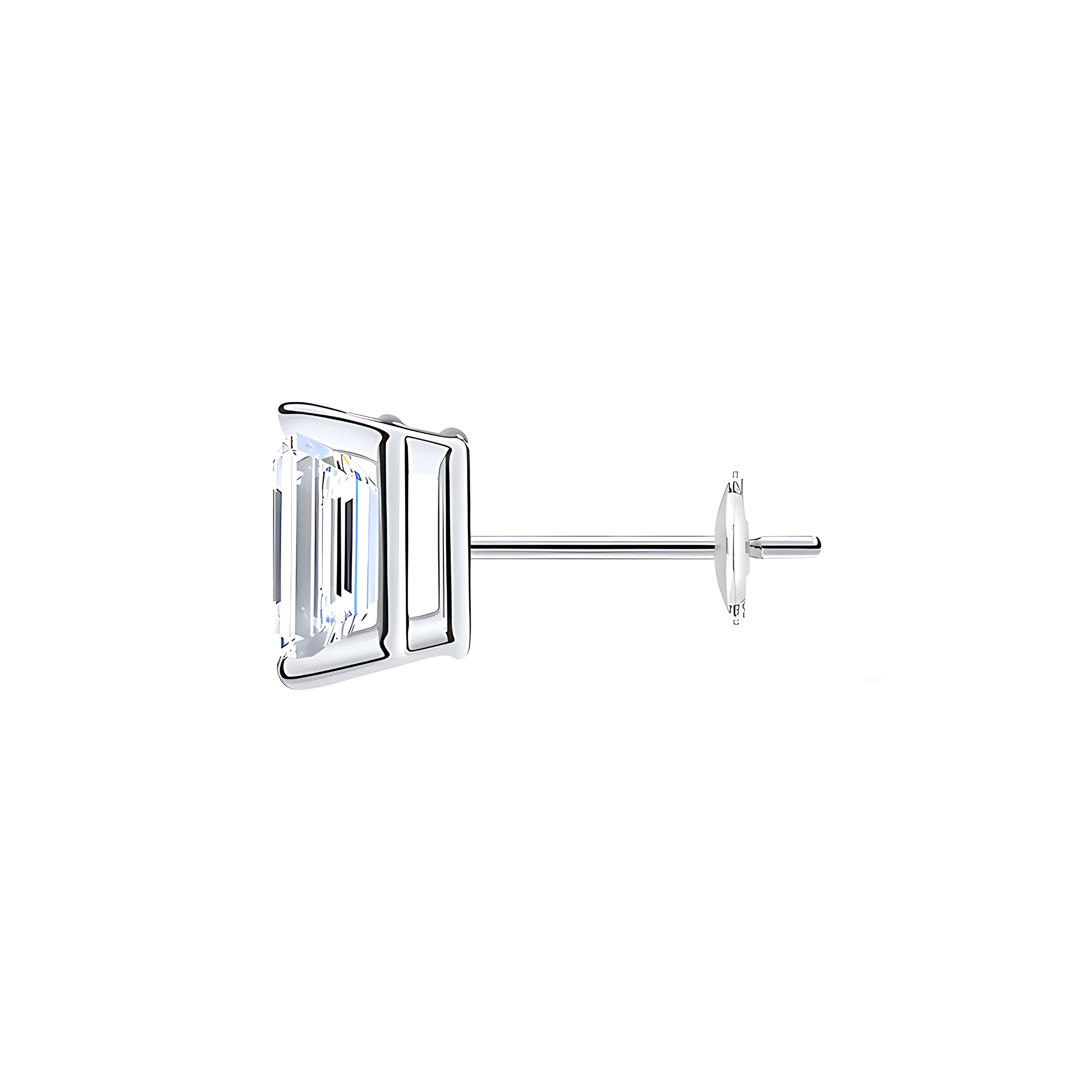 L'Emeraude® Diamond Stud Earrings, Sterling Silver