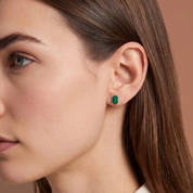 L'Emeraude® Emerald Stud Earrings, 14K White Gold