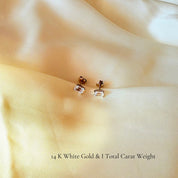 L'Emeraude® Ruby Stud Earrings, 14K White Gold