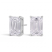 L'Emeraude® Diamond Stud Earrings, 14K White Gold