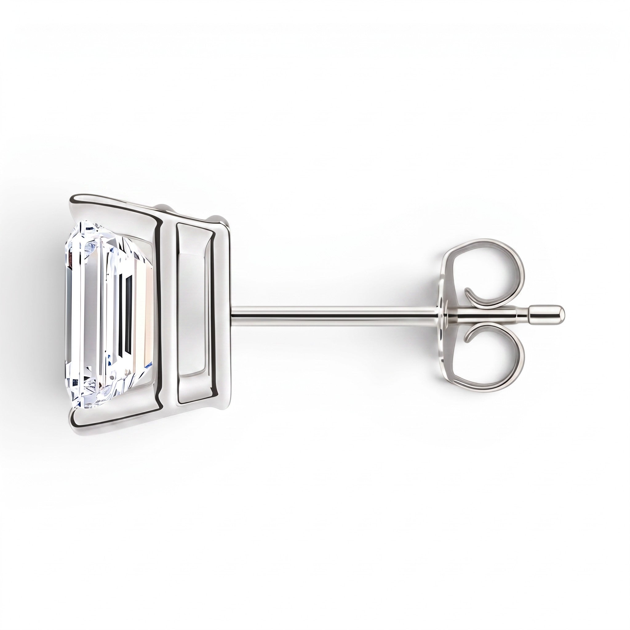 L'Emeraude® Diamond Stud Earrings, 14K White Gold