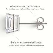 L'Emeraude® Diamond Stud Earrings, Sterling Silver