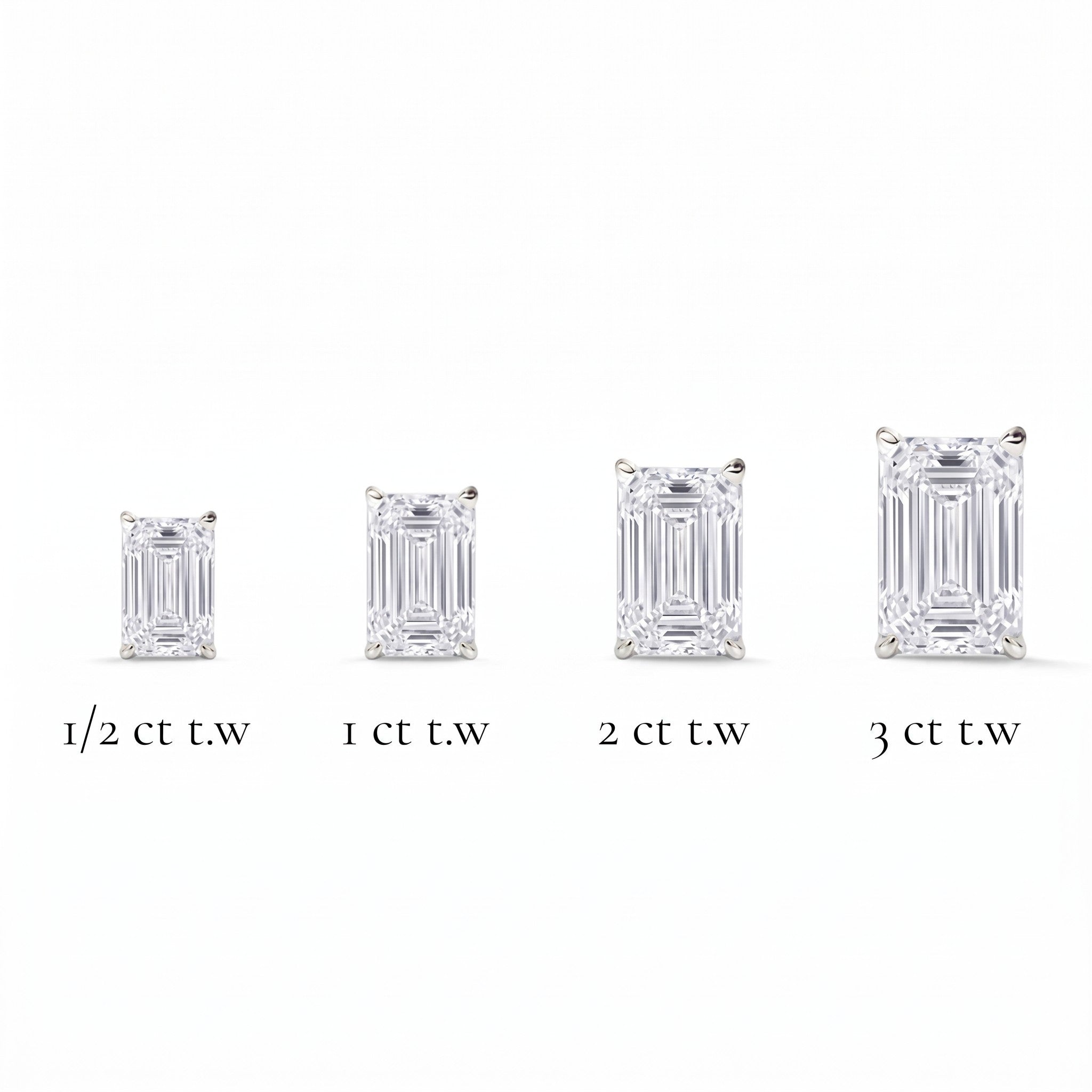 L'Emeraude® Diamond Stud Earrings, 14K White Gold