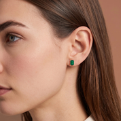 L'Emeraude® Emerald Stud Earrings, 14K Yellow Gold