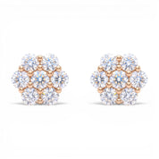 La Fleur® Diamond Stud Earrings, 14K Rose Gold