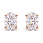 L'Ovale® Diamond Stud Earrings, 14K Rose Gold