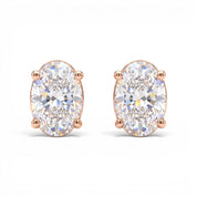 L'Ovale® Diamond Stud Earrings, 14K Rose Gold