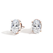 L'Ovale® Diamond Stud Earrings, 14K Rose Gold