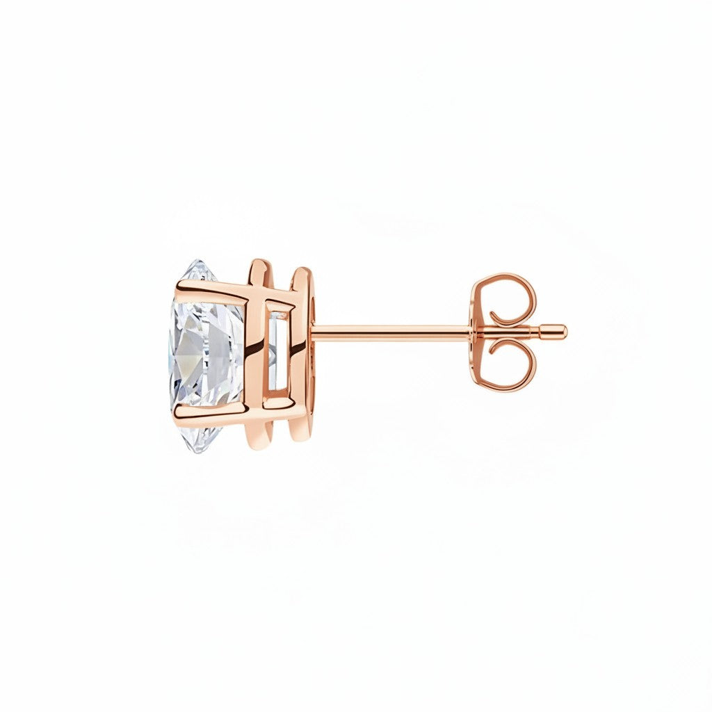 L'Ovale® Diamond Stud Earrings, 14K Rose Gold