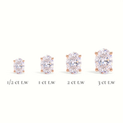 L'Ovale® Diamond Stud Earrings, 14K Rose Gold