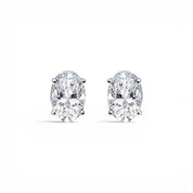 L'Ovale® Diamond Stud Earrings, Sterling Silver