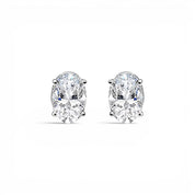 L'Ovale® Diamond Stud Earrings, Platinum