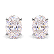 L'Ovale® Diamond Stud Earrings, Sterling Silver