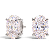 L'Ovale® Diamond Stud Earrings, Sterling Silver