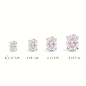 L'Ovale® Diamond Stud Earrings, Sterling Silver