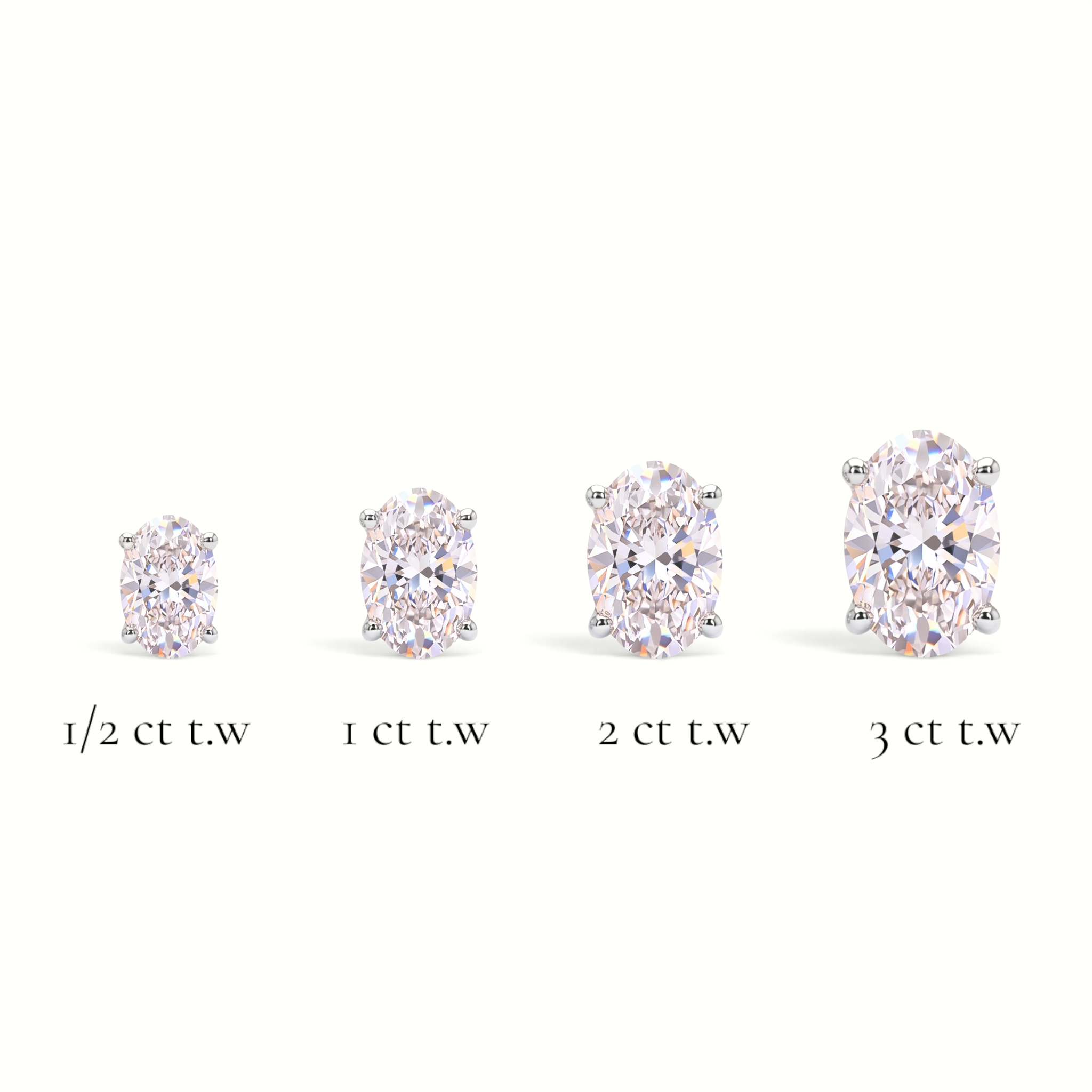 L'Ovale® Diamond Stud Earrings, Sterling Silver