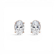 L'Ovale® Diamond Stud Earrings, 14K Rose Gold