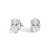 L'Ovale® Diamond Stud Earrings, Platinum