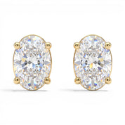 L'Ovale® Diamond Stud Earrings, 14K Gold