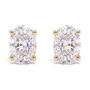 L'Ovale® Diamond Stud Earrings, 14K Yellow Gold