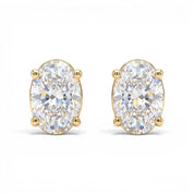 L'Ovale® Diamond Stud Earrings, 14K Gold